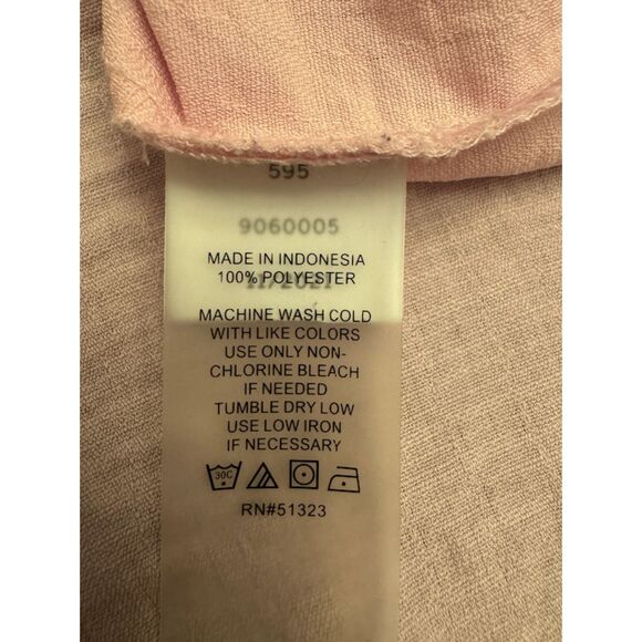 Vince Camuto Light Pink Ruffled Sleeves V Neck Top - Sz M - Picture 9 of 10